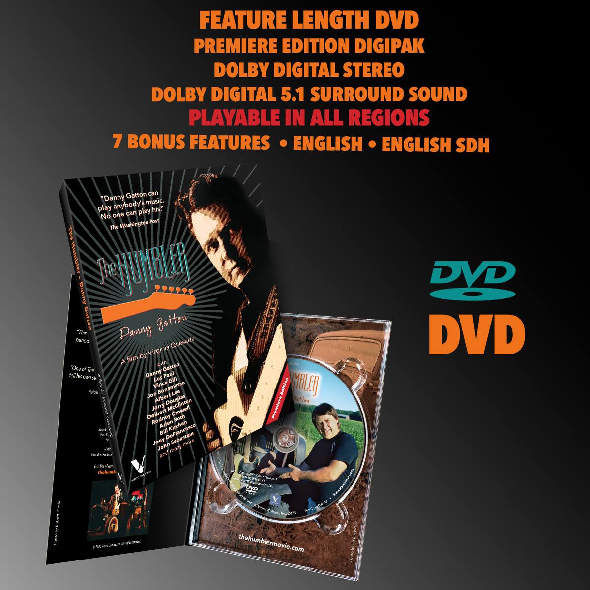 Premiere Edition DVD of "The Humbler - Danny Gatton" movie