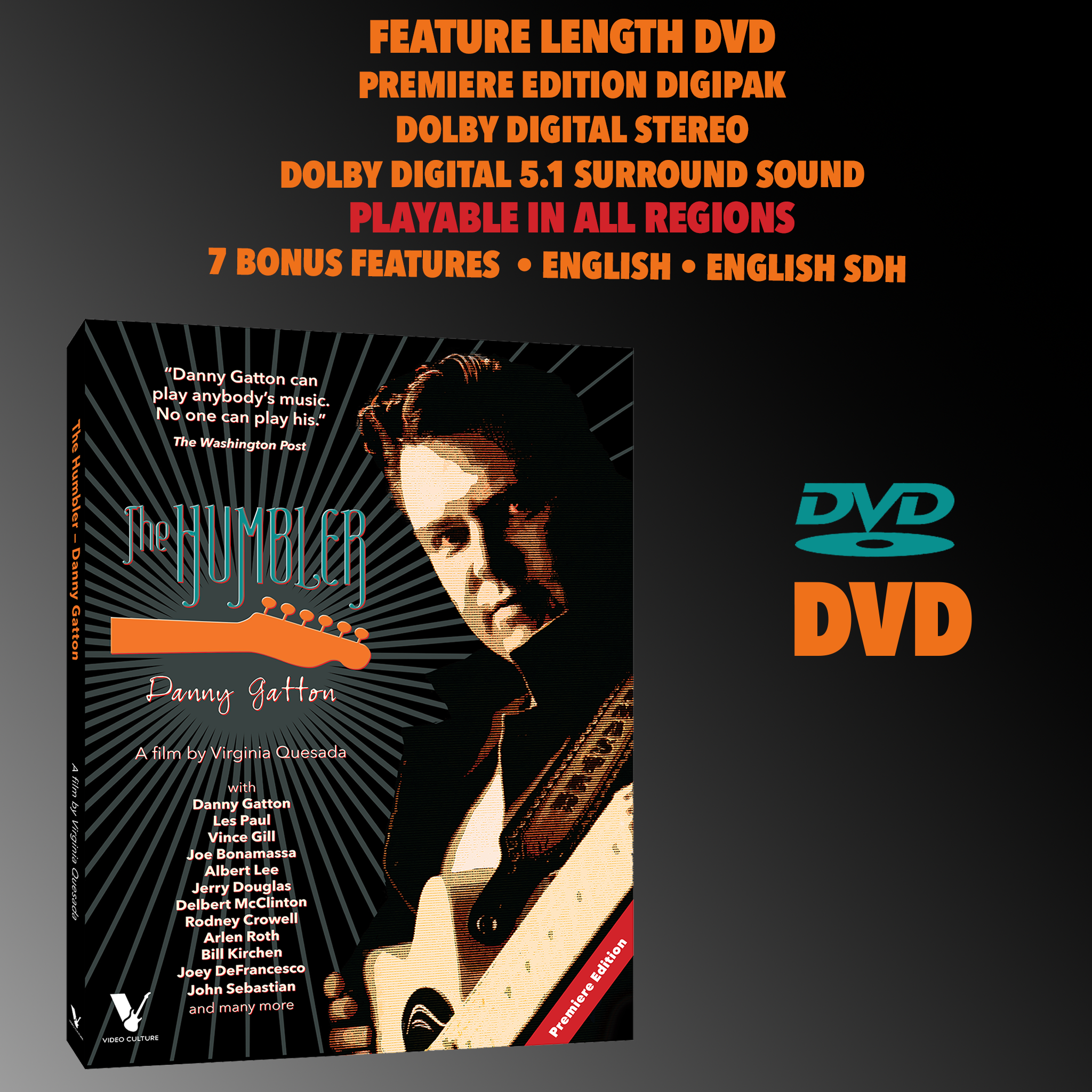 Premiere Edition DVD of "The Humbler - Danny Gatton" movie